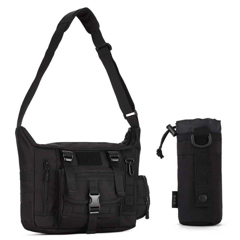 black with water bag Протектор Плюс Тактический Слинг сумки на ремне, Водонепроницаемый военные мужские сумки через плечо, Для мужчин для путешествий на открытом воздухе сумка для 14-дюймового ноутбука - Цвет: black with water bag