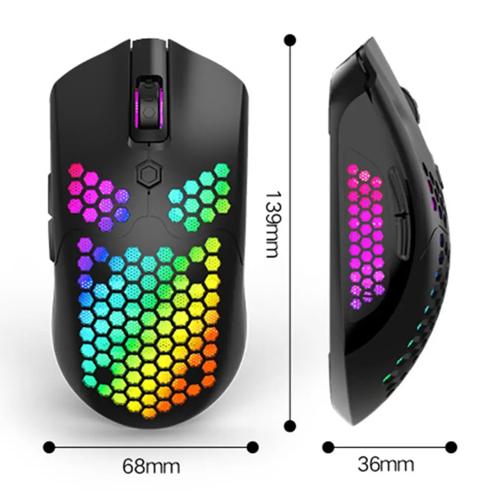X2 Беспроводная игровая мышь 7 кнопок 12000 DPI Регулируемая RGB эргономичная