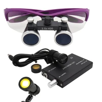 2 5x3 5x binocular dental loupes w 5w led head light medical surgical glasses headlamp with filter