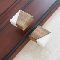 1pc copper drawer knob wooden dresser pulls white stone kitchen cabinet knob square wardrobe door handle modern closet knobs