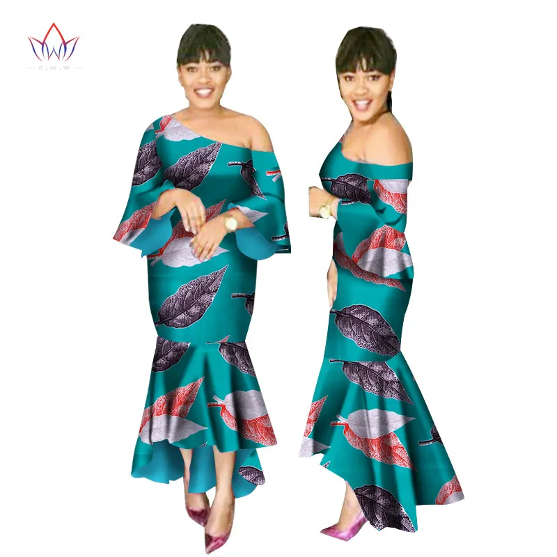 Платье-Русалка Женское на одно плечо батик с восковым принтом