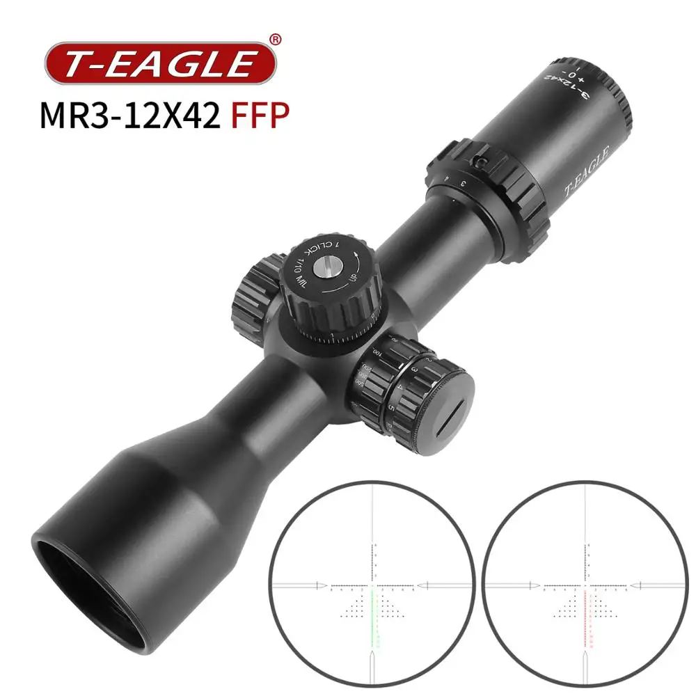 

Компактный оптический прицел T-EAGLE MR 3-12X42 FFP, тактический оптический прицел со стеклянной гравировкой, красная, зеленая, llluminate Airgun для охоты