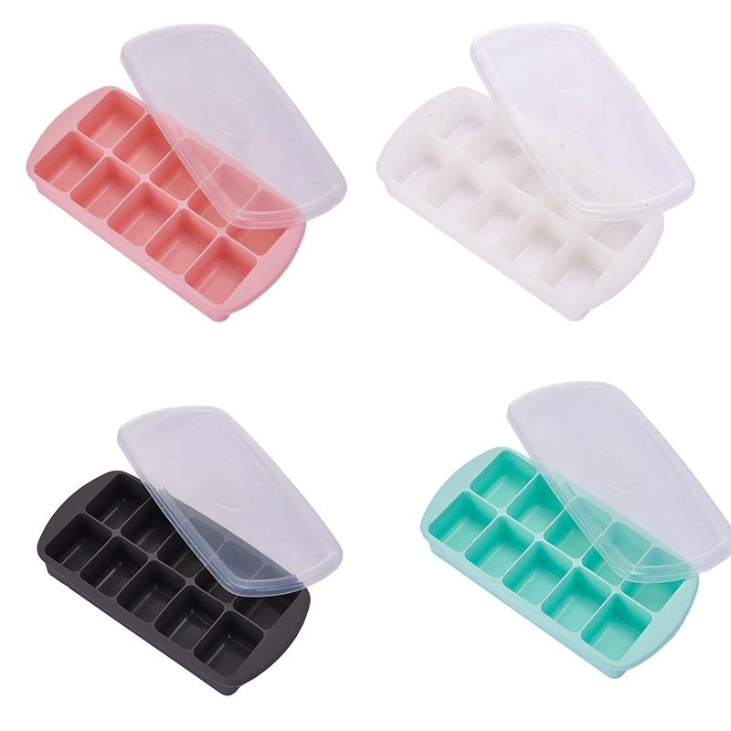 

Silicone Ice Lattice Household Large Ice Box with Cover Infant Food Box Refrigerator Freeze Ice Quick Freezer Mold