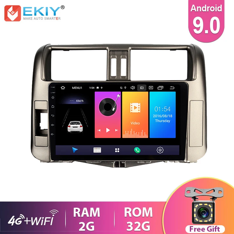 EKIY 9 ''IPS Android 0 Автомобильный мультимедийный плеер авторадио для Toyota Land Cruiser Prado