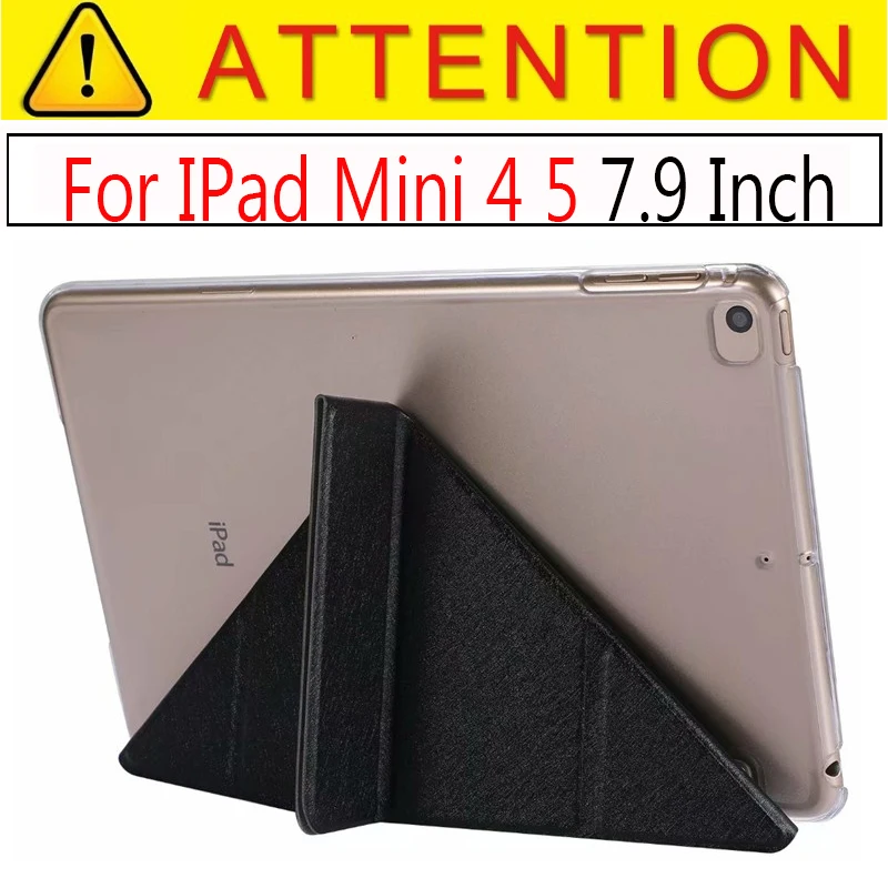 Black Ультра-тонкий чехол для IPad Mini4 чехол из искусственной кожи чехол-подставка эластичная кожа геометрический флип-чехол для Apple IPad mini 4 чехол Fundas - Цвет: Black