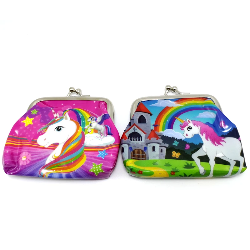 

1PCS/LOT Birthday Party Girls Kids Favors Gifts Bags Unicorn Theme Coin Purse Decoration Happy Baby Shower PVC Money Bag