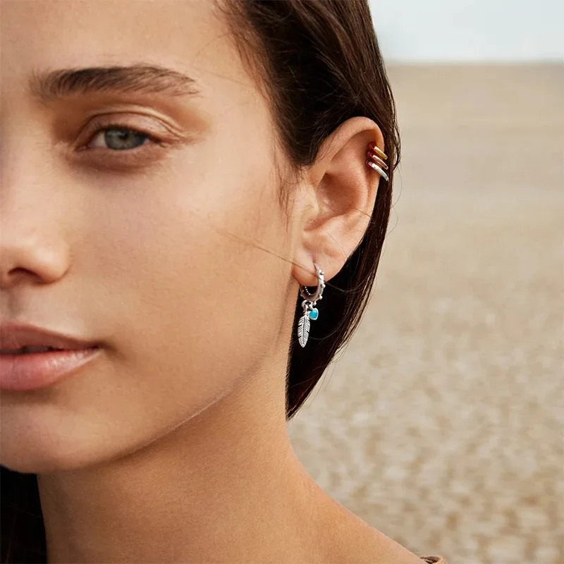 

CUTEECO Hearts & Feather Hoop Earrings 2020 New Bohemian Style Earrings For Women Fashion Jewelry Gift Oorbellen