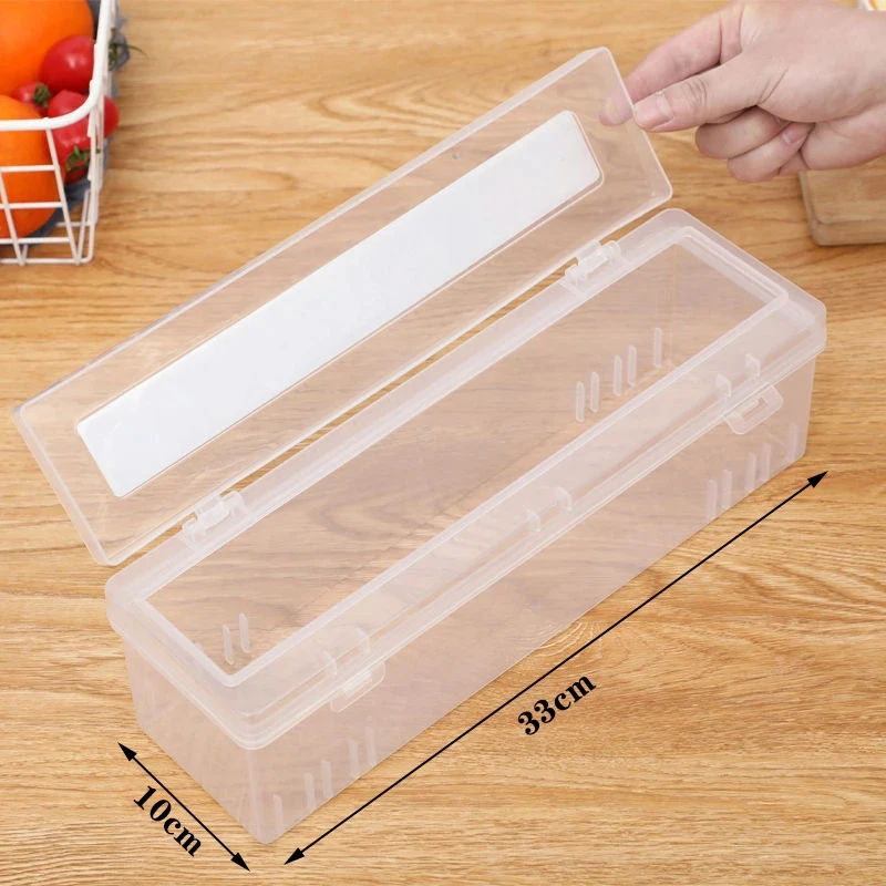 

Home Plastic Wrap Dispensers Foil Film Cutter Food Cling Film Cutter Stretch Tite Cutter Food Preservation Film Storage Box