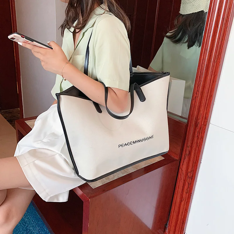 

Casual Canvas Handbags Women's Shoulder Bags 2pcs Sets Totes Brand Designer Women Bag Ladies Large Capacity Hand Bags Female Hot