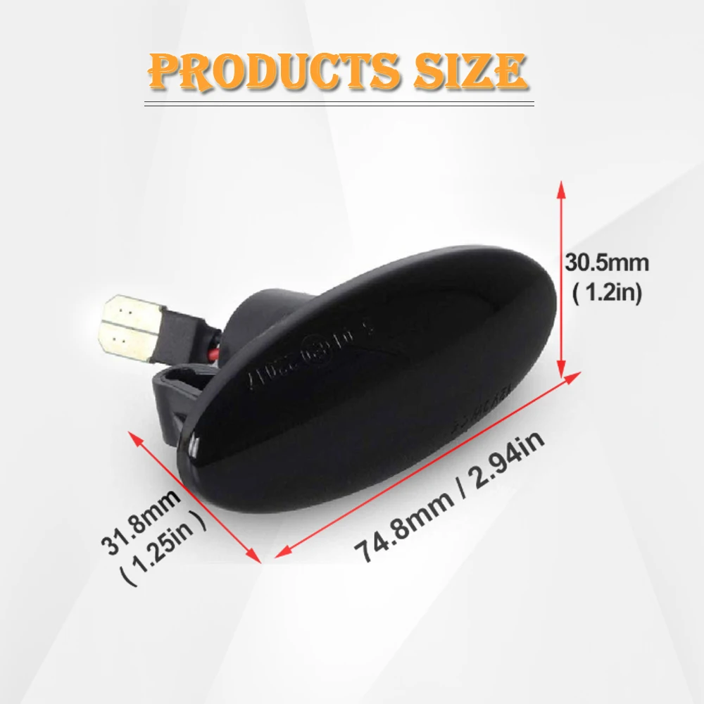 

2Pcs Sequential Blinker LED Side Marker Light Dynamic Turn Signal Light for Nissan Cube X-Trail T31 Tiida Pixo Pick up Note Leaf