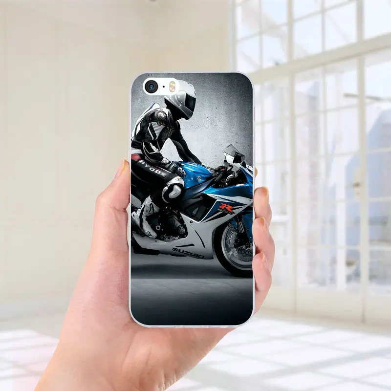 Picture 7 Мягкие силиконовые чехлы из ТПУ для телефонов iPhone X XR XS Max 8 7 6S 6 Plus 5 5S SE 5C 4S 4 Shell классический мотоцикл дизайн - Цвет: Picture 7