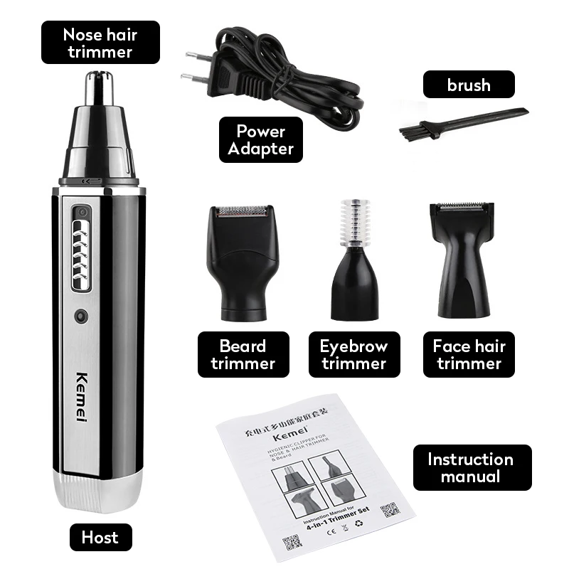 

kemei 4 in 1 electric nose ear eyebrows hair trimmer hair clipper hair cutting machine beard trimmer for men and ladies