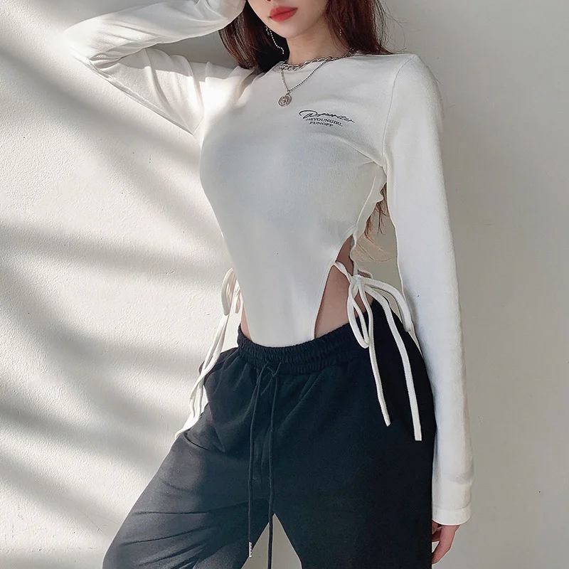 

Up Lace White Women Bodysuits O Neck Casual Korean Style Slim Bodycon Black Sexy Fashion 2021 Sexy Elegant Lady Jumpsuit