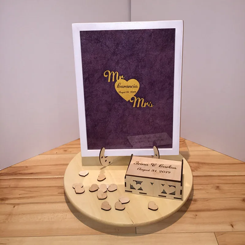 Custom navy shadow box мистер и миссис гостевая книга идея альтернатива drop top сердца