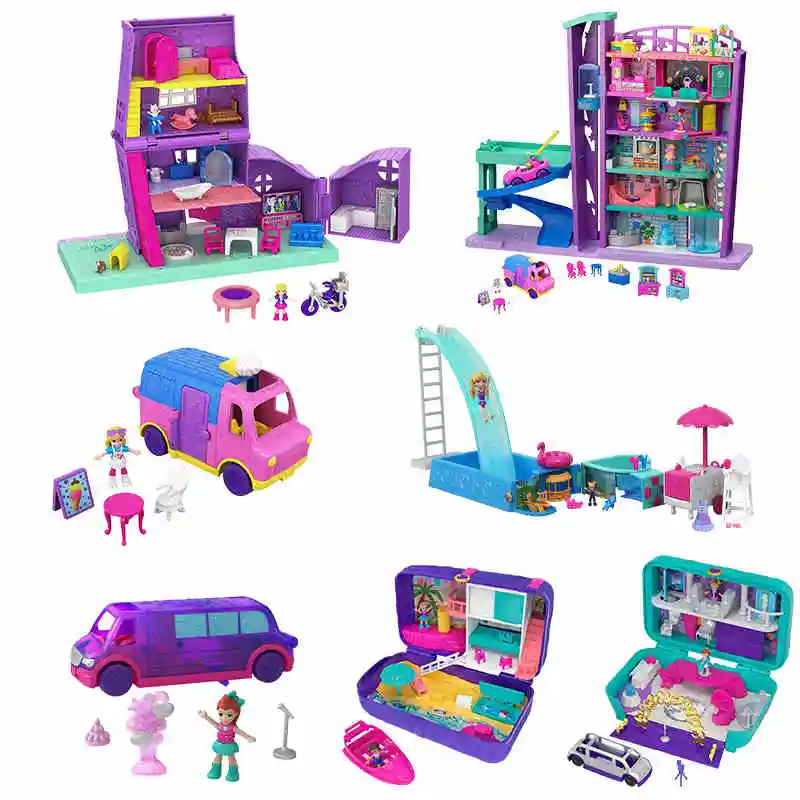Mattel Polly карманная кукла скрытый мир мини-сцена для девочек, домашние игрушки для детей, Русалочка, детские игрушки, куклы для новорожденных