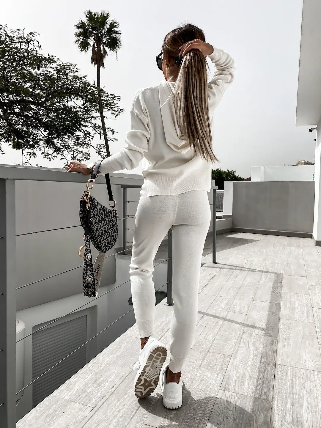 

2021 Summer Women's Suit Casual Knitted Sweatshirt Loose Lady Hoodie Stretch Pants Sweat set