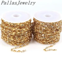 5 meters jewelry findings brass copper gold link diy chain crystal zircon beads diy handmade necklaces ankles accessories