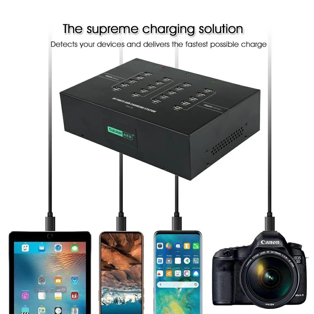 Sipolar 20 Порты и разъёмы USB клетки зарядная станция 2.1A Быстрая зарядка для Планшеты ноутбуков зарядное устройство для мобильных телефонов шкаф электронной ручной тележки Мощность адаптер