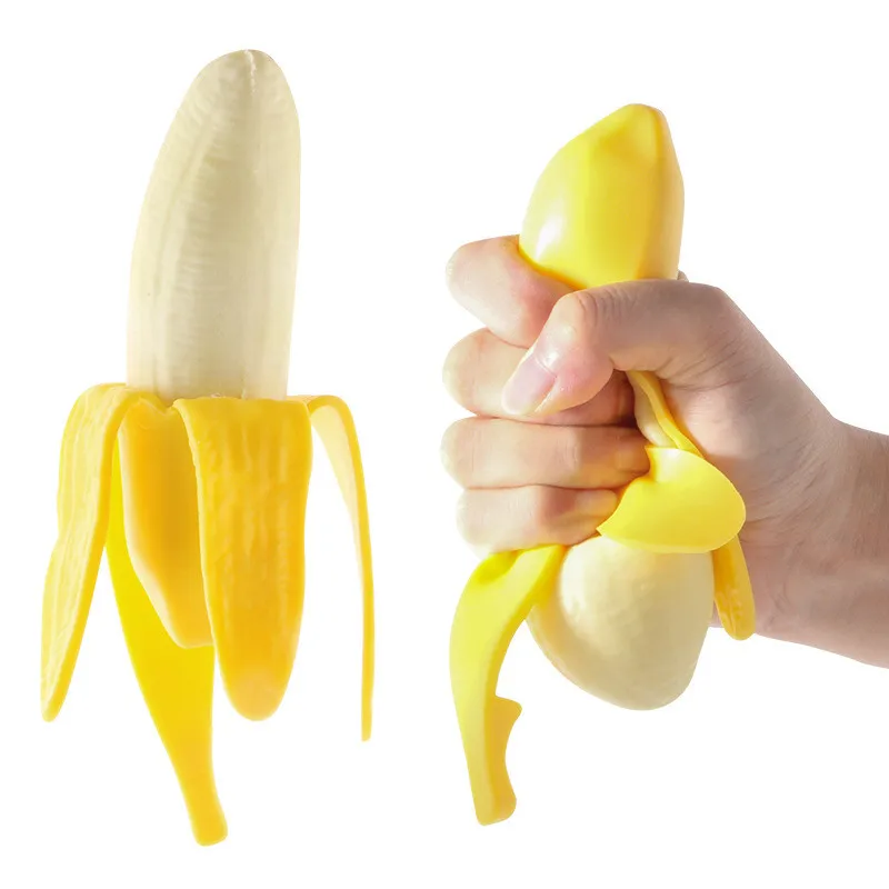 

Soft Banana Squishy Toys Squeeze Sensory Figet Toys Relief Venting Joking Decompression Funny Stress Slow Rising Finger Fruit