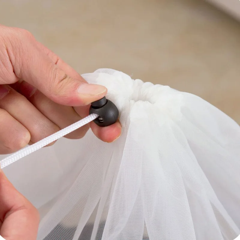 

Drawstring Mesh Laundry Bag Nylon Washing Net Bag For Underwear Sock Washing Machines Pouch Clothes Bra Bags Organization TSLM1