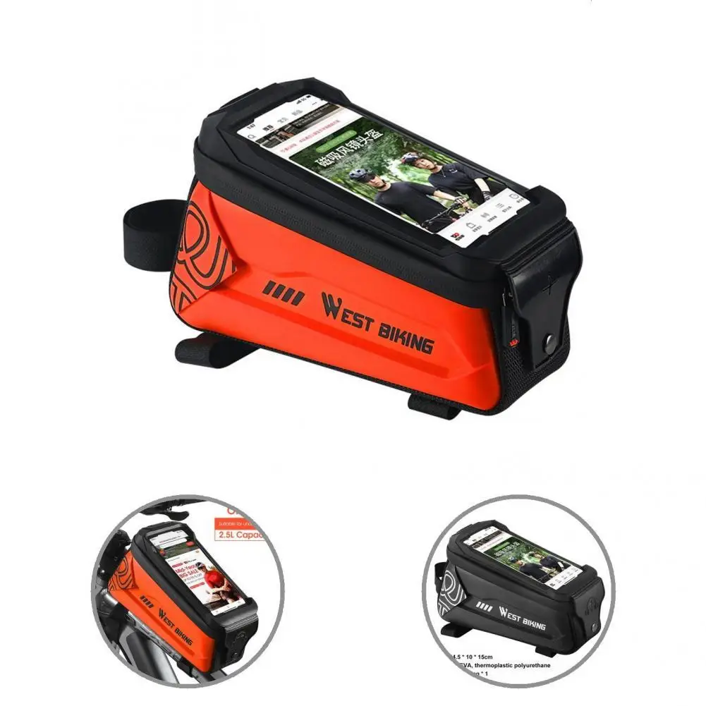 

Reusable Exquisite Narrow Edge Design Top Tube Bag EVA Bicycle Frame Bag Stable for Bike