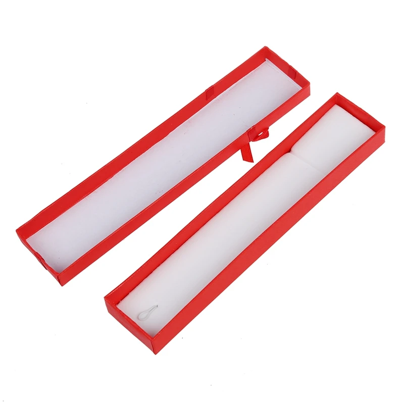 

24 Pcs Long Luxury Card Gift Boxes Watch Display Box for Pendant Red & Purple