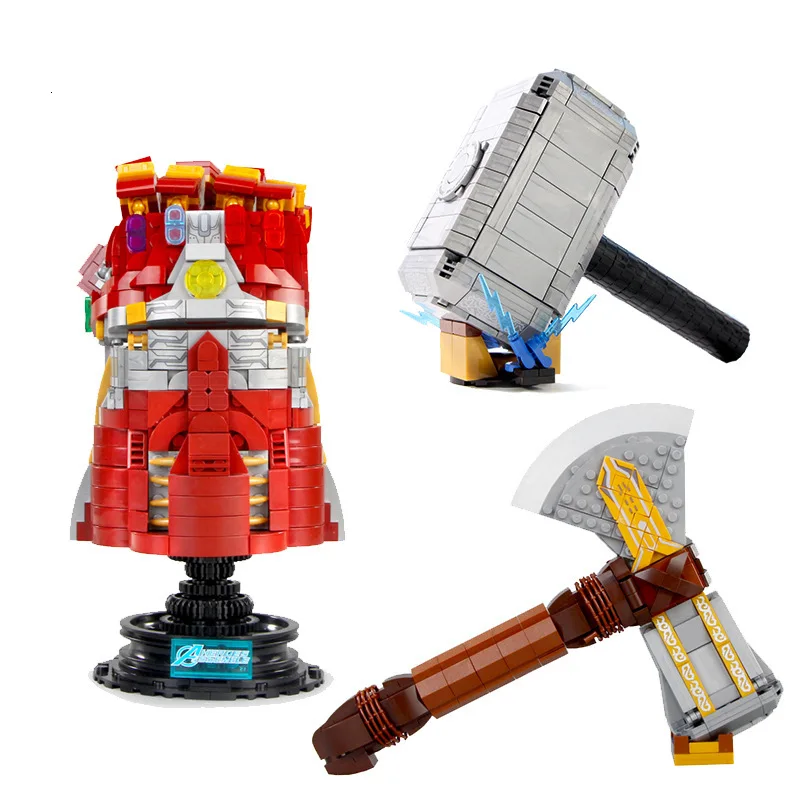 SY1398/1399/1400 Супер герои Marvel Endgame Mark85 Железный человек Тор оружие строительные блоки