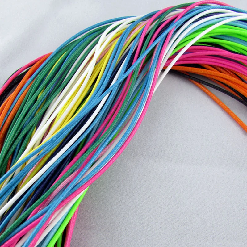 Новинка 50 шт. вощеный хлопковый шнур нить веревка для ожерелья изготовления