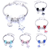 authentic dance couple pendant charm bracelets with cartoon 6 color crystal bracelets for women girl jewelry gift bangle gift