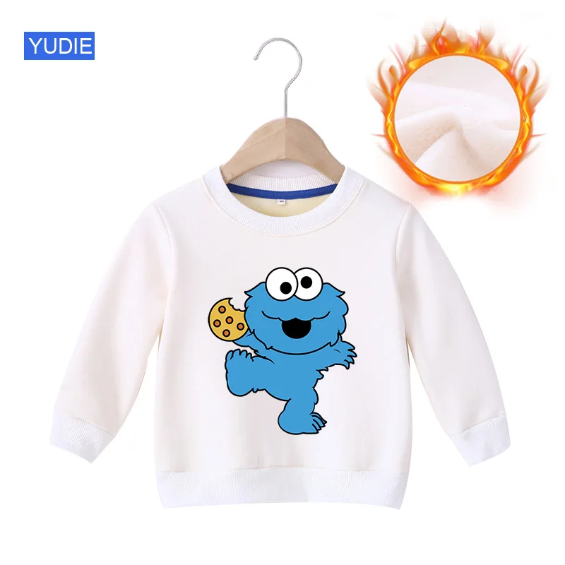 

Toddler Boys Sweatshirt Hoodies Baby Pullover Children's Hoodies Kids Sesame Street Elmo Catoon Clothes Long Sleeve Sweatshirt