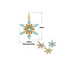 2021 new style copper gold plated glitter snowflake pendant suitable for bracelets necklaces jewelry accessories cubic zirconia
