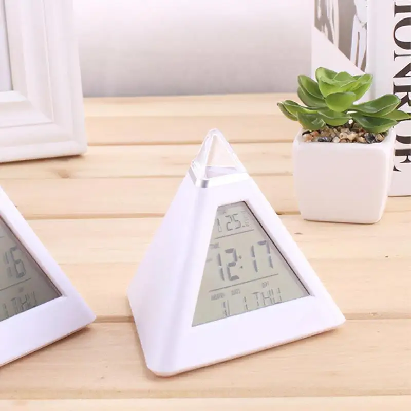 Цифровой будильник с Цветной подсветкой ночник термометром отображением