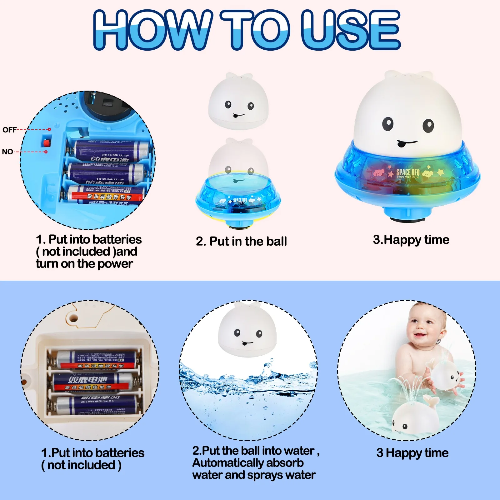 

Baby Bath Toys Spray Water Shower Swimming Pool Infant Bathing Toy for Kids Electric Whale LED Ball Children Water Fun Game Toys