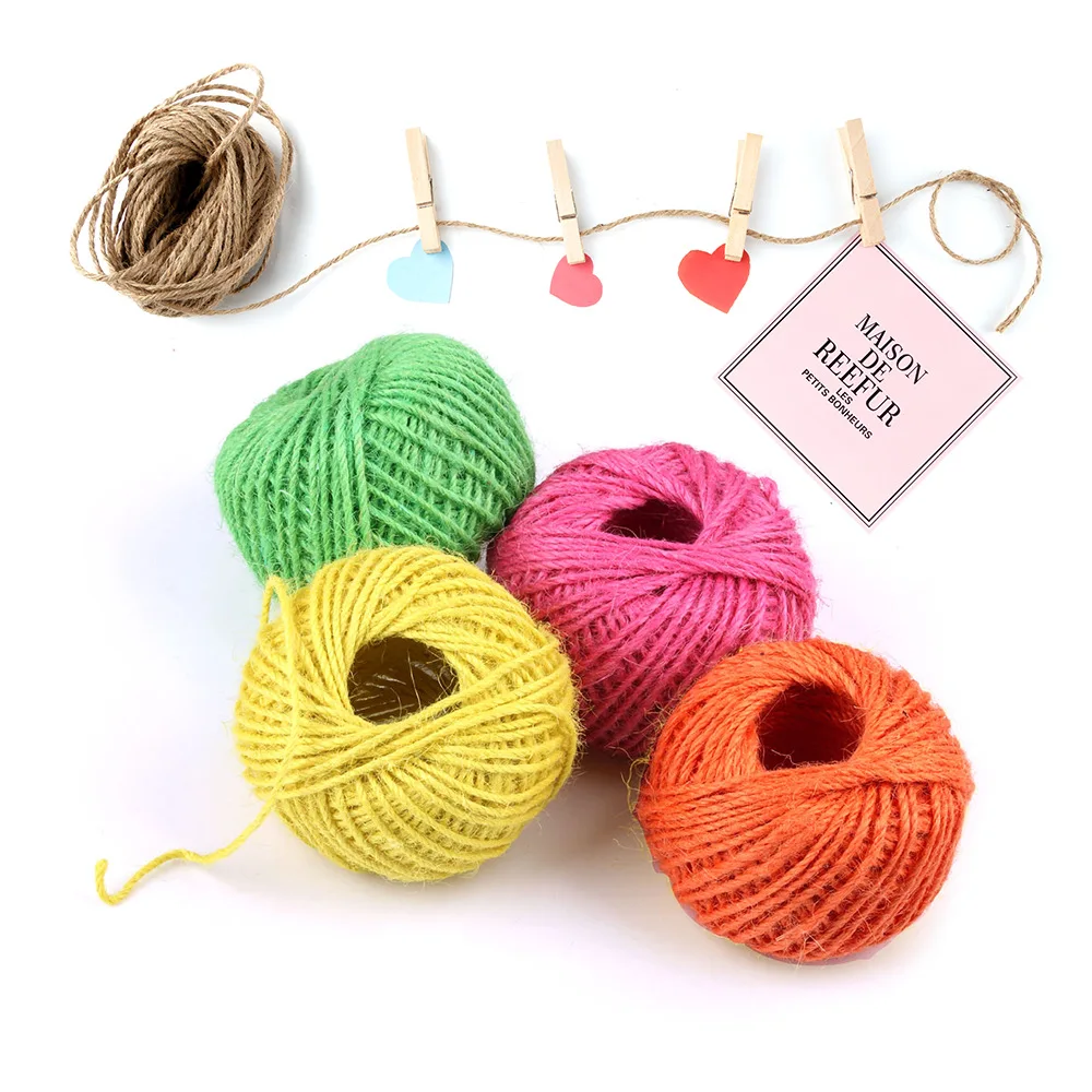 

2mm Color Cords Photo Decoration Jute Twine Craft Rope Handmade Decorative Hemp Diy Knitting Braided Colored Thread for Bakers