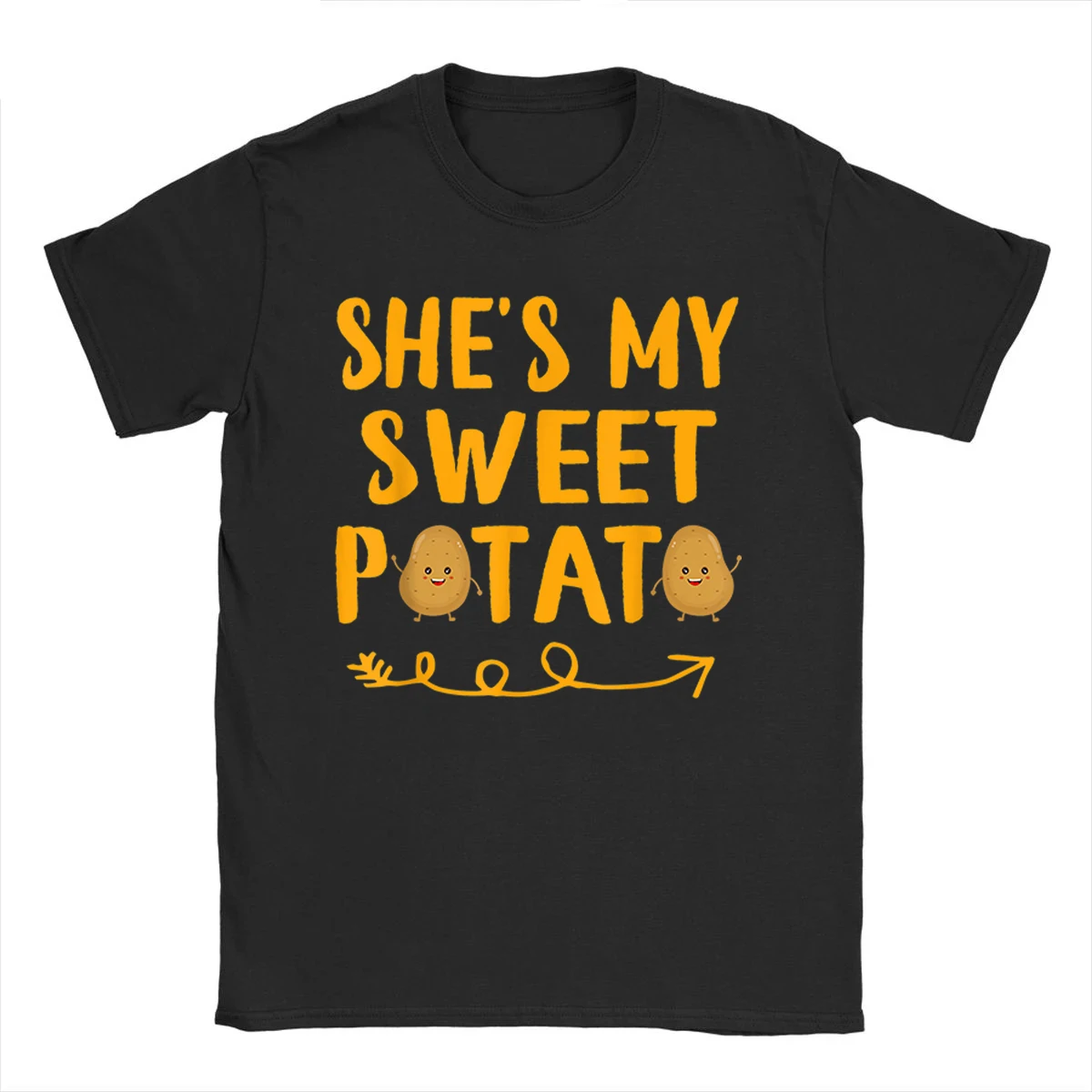 

Matching Couple Clothes Yes I Yam T-Shirt 2022 She's My Sweet Potato T-Shirt Cotton Short Sleeve Tee Tops Female Shirt EU SIZE