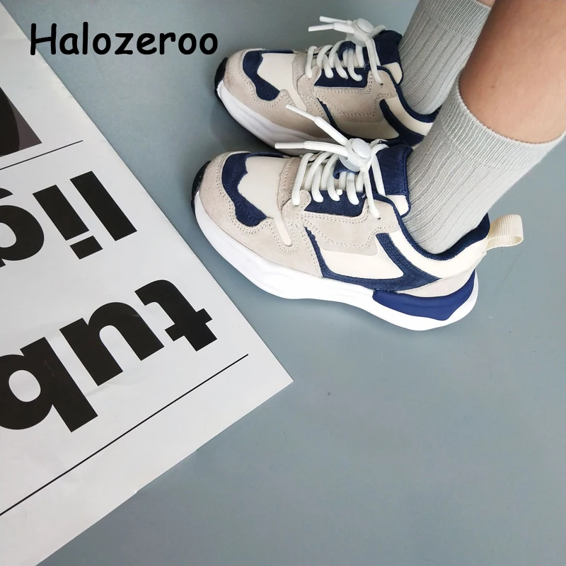 

Autumn Kids Chunky Sneakers Baby Boys Slip On Shoes Children Brand Sport Sneakers Girls Genuine Leather Casual Sneakers Trainers