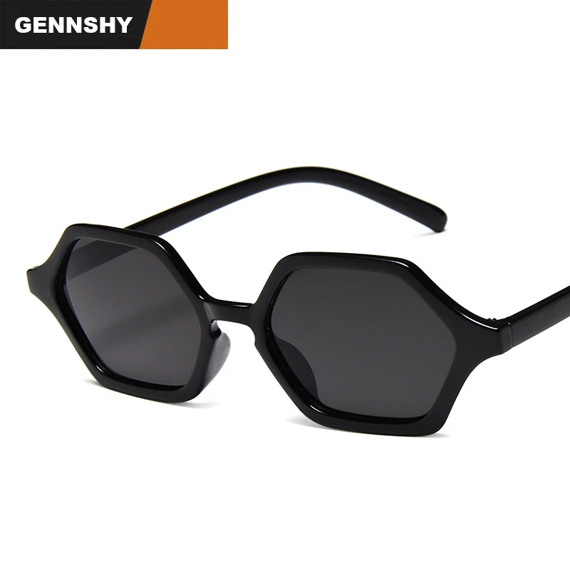 Новинка 2019 многоугольные солнцезащитные очки женские маленькие шестиугольные с