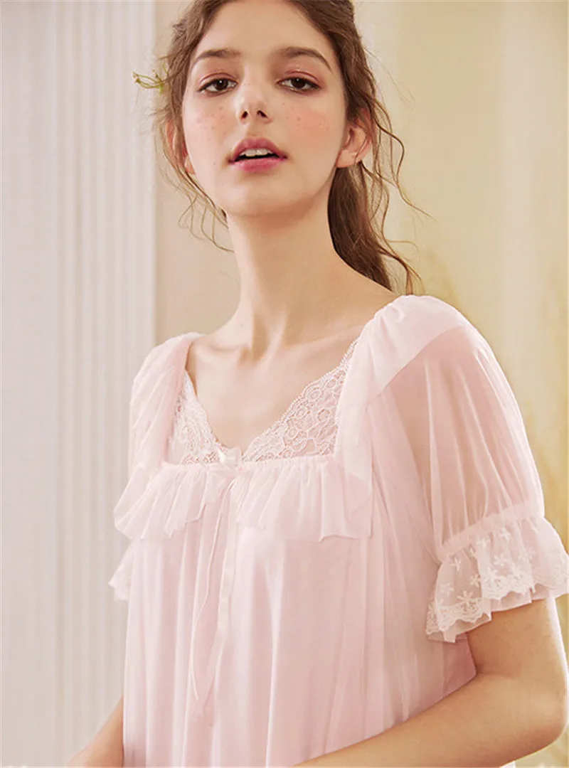 2020 Bathrobe Female Cotton Nightgowns Women Night Wear Home Dress Vintage Sleepwear Honeymoon Nightdress Indoor Clothing T520 | Женская