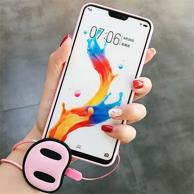Для Xiao mi Red mi Note 7 6 5 Pro 5A 4X5 Plus 4A 7 mi A1 5X A2 6X8 Lite 9 SE 6 чехол s Pig Nose мягкий чехол из ТПУ с ремешком для телефона