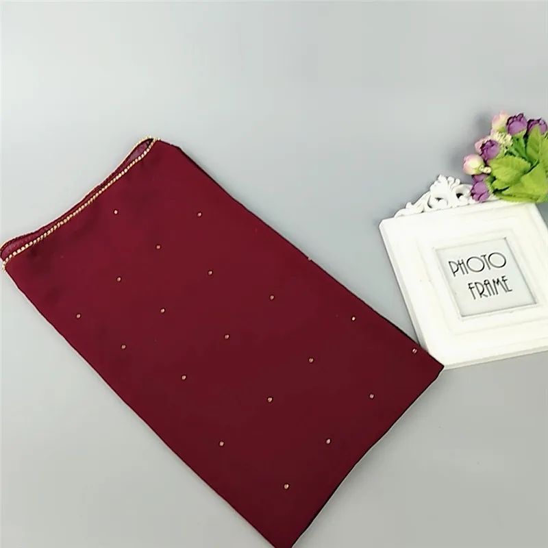 Imixlot Новое поступление блестящие хрустальные мусульманские простой хиджаб