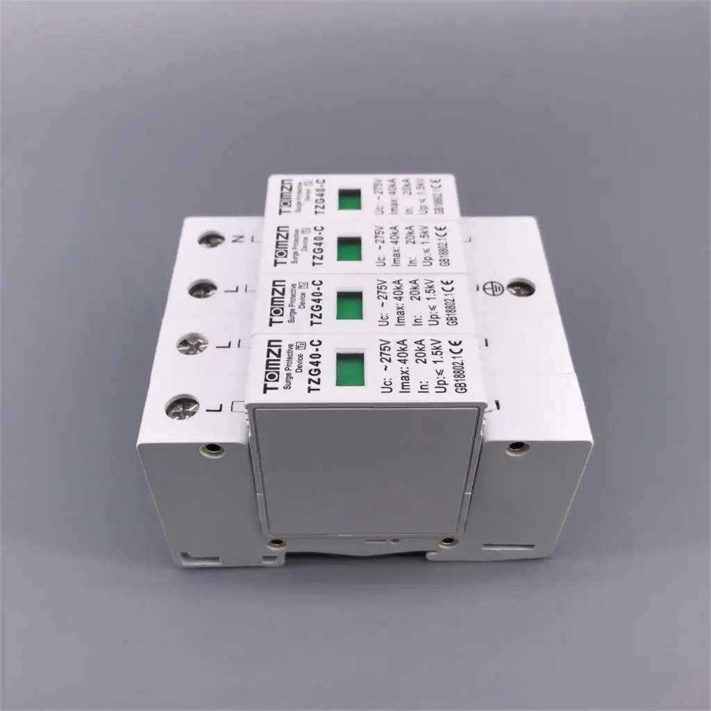Фото Устройство защиты от скачков напряжения AC SPD 4P 20KA ~ 40KA 275V Обустройство дома Устройство защиты от скачков напряжения AC SPD 4P 20KA ~ 40KA 275V Обустройство дома