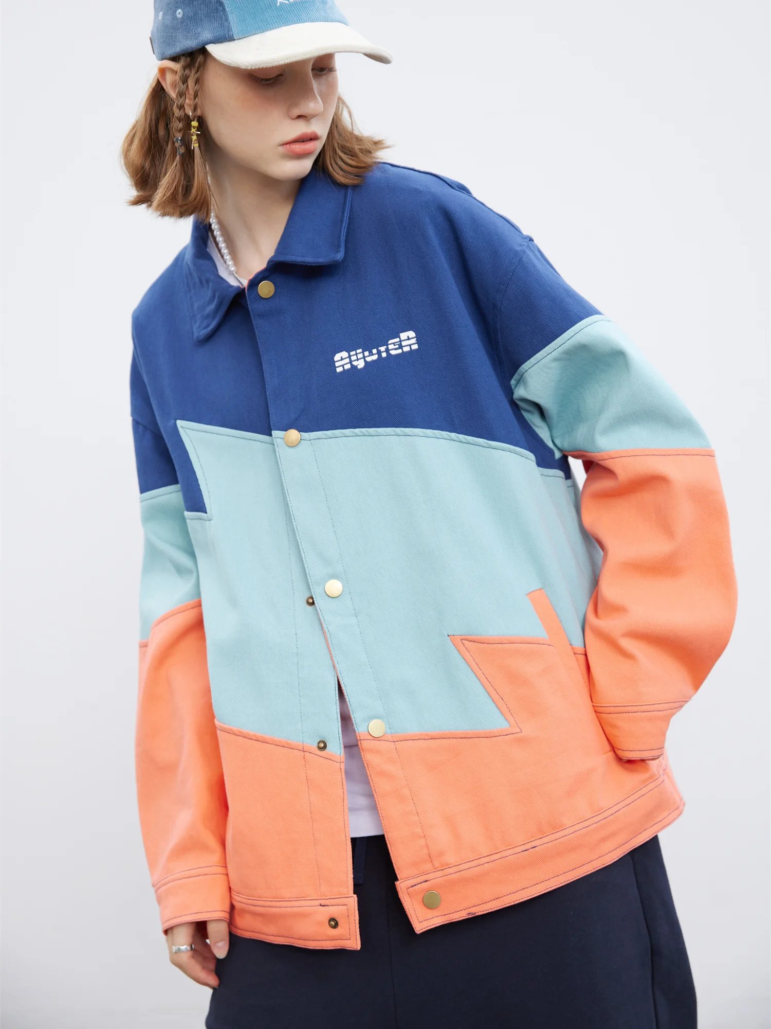 

Spring Jacket Women Windbreaker Coat Patch Designs Harajuku Loose Bomber Streetwear Casual Basic Coat Oversize Short Jacket