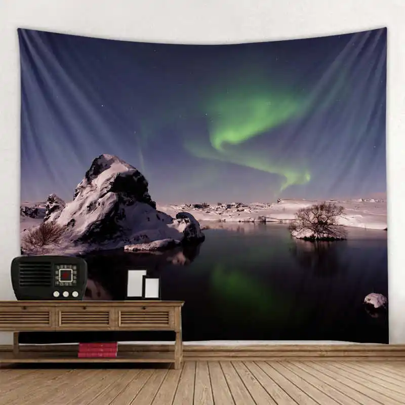 

aurora The borealis Tapestry Bohemian Wall Hanging Dream Hanging Cloth Mandala Printed Tapestry Living Room Bedroom Home Decor