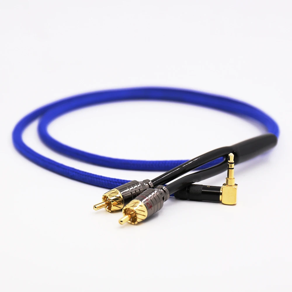 3 5 мм Прямоугольный штекер на 2RCA Phono Hifi аудио кабель 1 м | Электроника