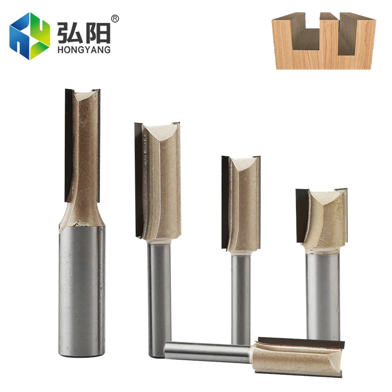

2pc 1/4" 1/2" Shank 2-Blade Straight Cutter CNC Milling Machine Engraving Woodworking Drill, Tungsten Carbide End Mill