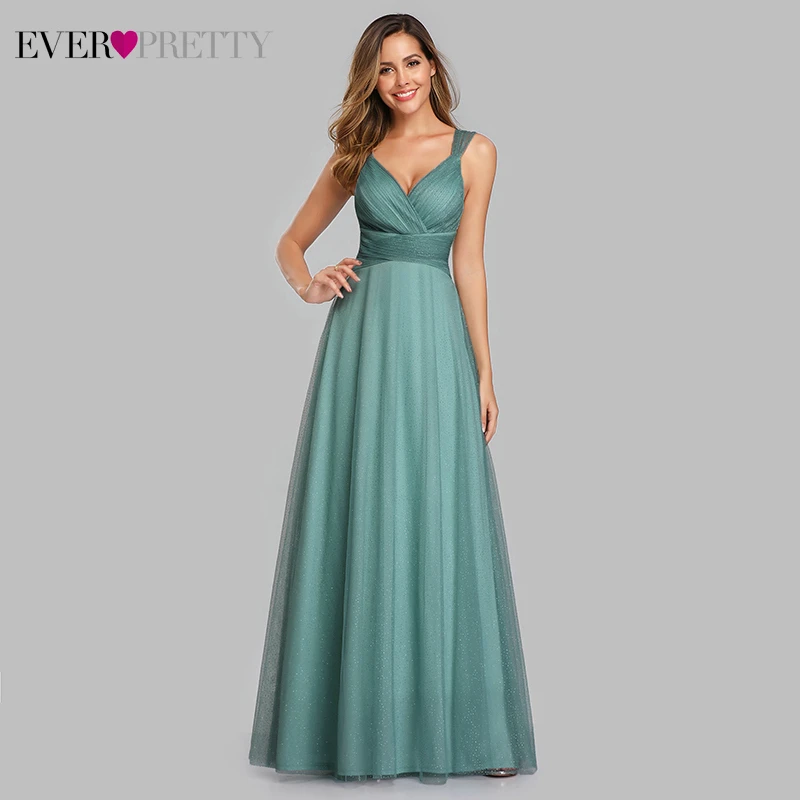 Длинные платья для выпускного вечера Spakle трапециевидные с v-образным вырезом и