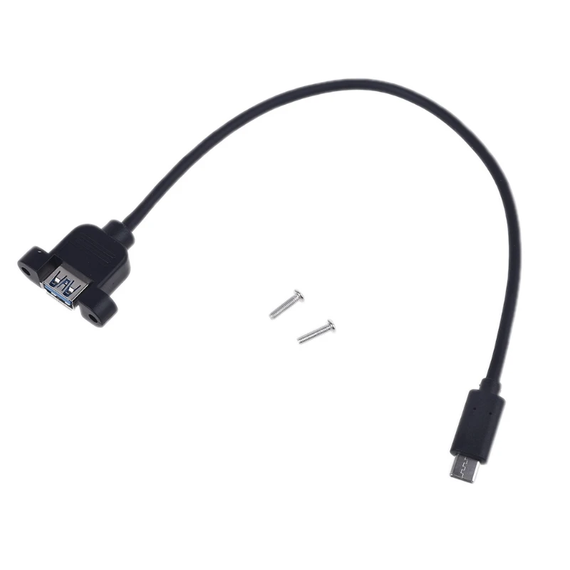 

Universal 30cm/50cm/100cm USB 3.1 Type C USB C Male to USB 3.0 A Female OTG Adapter Cable with Panel Mount Screws H9EB