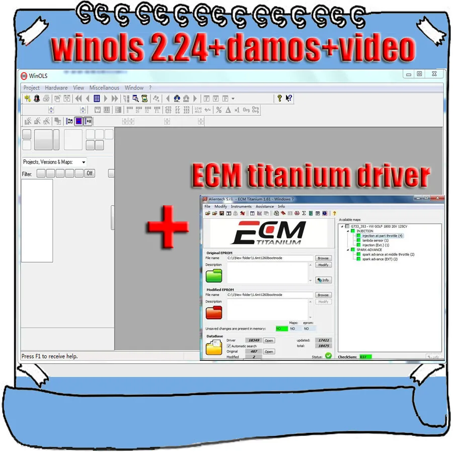 Winols 2,24+ Разблокировка патч+ Damos файлы+ видео+ Руководство пользователя+ Ecm titanium 26000 драйверы ссылка для загрузки