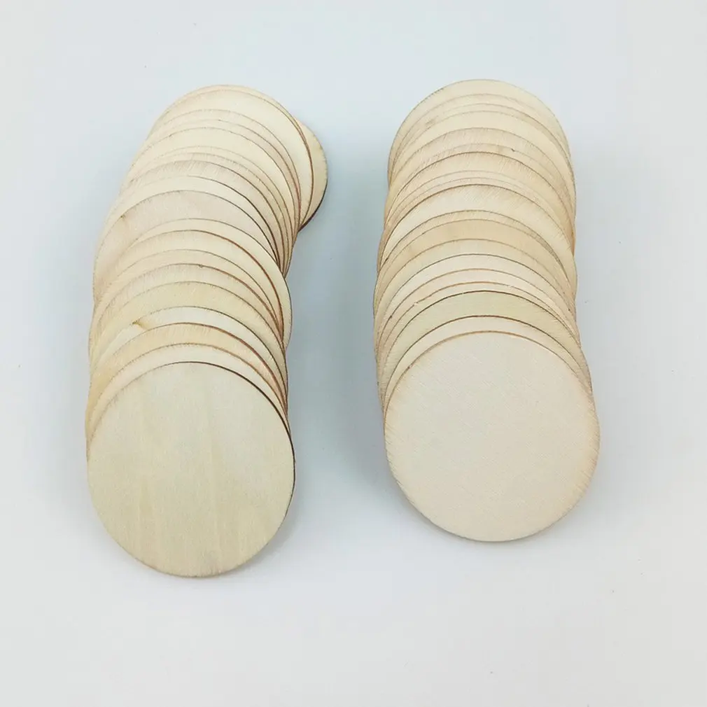 Новые деревянные круги чистые необработанные ломтики диски вырезанные части