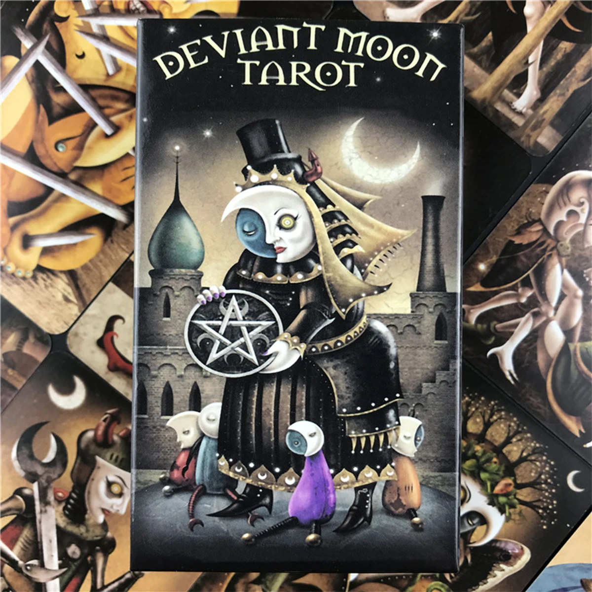 

78 Cards Deviant Moon Tarot Cards Game English Version Divination Fate Board Game Cards With PDF Guidebook